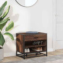 vidaXL cipőpad barna tölgy 60x40x53,5 cm Gépi fa és fém