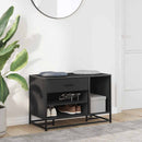 vidaXL Cipőpad Fekete 80x40x53,5 cm Fából és fémből készült pad