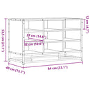vidaXL cipőpad füstölt tölgy 84x40x53,5 cm fából és fémből készült