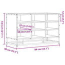 vidaXL cipőpad szürke Sonoma 84x40x53,5 cm Gépi fa és fém