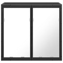 vidaXL fekete szerelt fa fürdőszobai tükör 65x20x60 cm