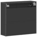 vidaXL fekete szerelt fa fürdőszobai tükör 65x20x60 cm