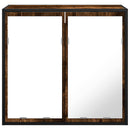 vidaXL füstölt tölgy szerelt fa tükrös fürdőszobaszekrény 65x20x60 cm
