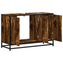 vidaXL füstös tölgy szerelt fa fürdőszobai mosdószekrény 90x33x60 cm