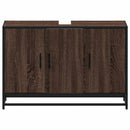 vidaXL barna tölgy szerelt fa fürdőszobai mosdószekrény 90x33x60 cm