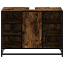 vidaXL füstös tölgy szerelt fa fürdőszobai mosdószekrény 80x33x60 cm