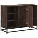 vidaXL barna tölgy szerelt fa fürdőszobai mosdószekrény 80x33x60 cm