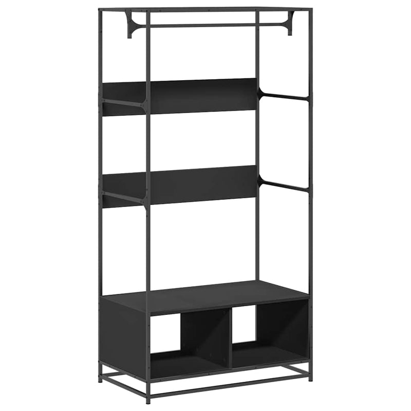 vidaXL fekete szerelt fa ruhásszekrény 90 x 50 x 180 cm