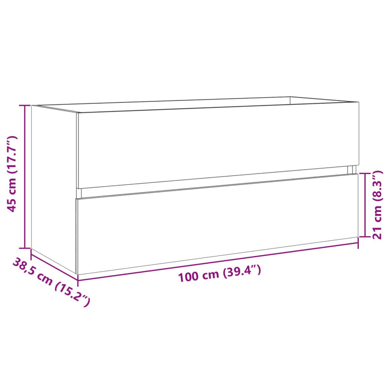 vidaXL sonoma tölgy szerelt fa fürdőszobai mosdószekrény 100x38,5x45cm