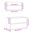 vidaXL sonoma tölgy tükrös fürdőszobaszekrény 80 x 38,5 x 45 cm
