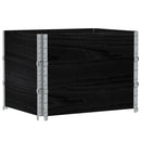 vidaXL 3 db fekete tömör fenyőfa raklapmagasító 80 x 60 cm