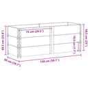vidaXL 3 db fekete tömör fenyőfa raklapmagasító 150 x 50 cm