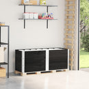 vidaXL 3 db fekete tömör fenyőfa raklapmagasító 150 x 50 cm
