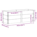 vidaXL 3 db szürke tömör fenyőfa raklapmagasító 150 x 50 cm