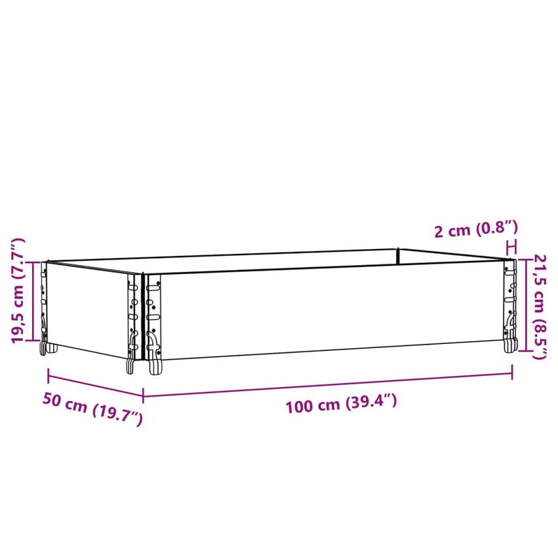 vidaXL fekete tömör fenyő kerti növénytartó 100 x 50 cm