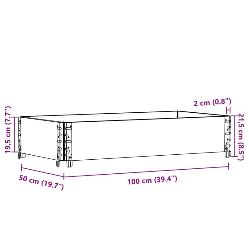 vidaXL barna tömör fenyőfa kerti növénytartó 100 x 50 cm