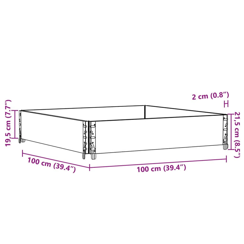 vidaXL barna tömör fenyőfa kerti növénytartó 100 x 100 cm