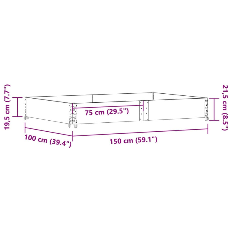 vidaXL tömör fenyőfa kerti virágláda 150 x 00 cm