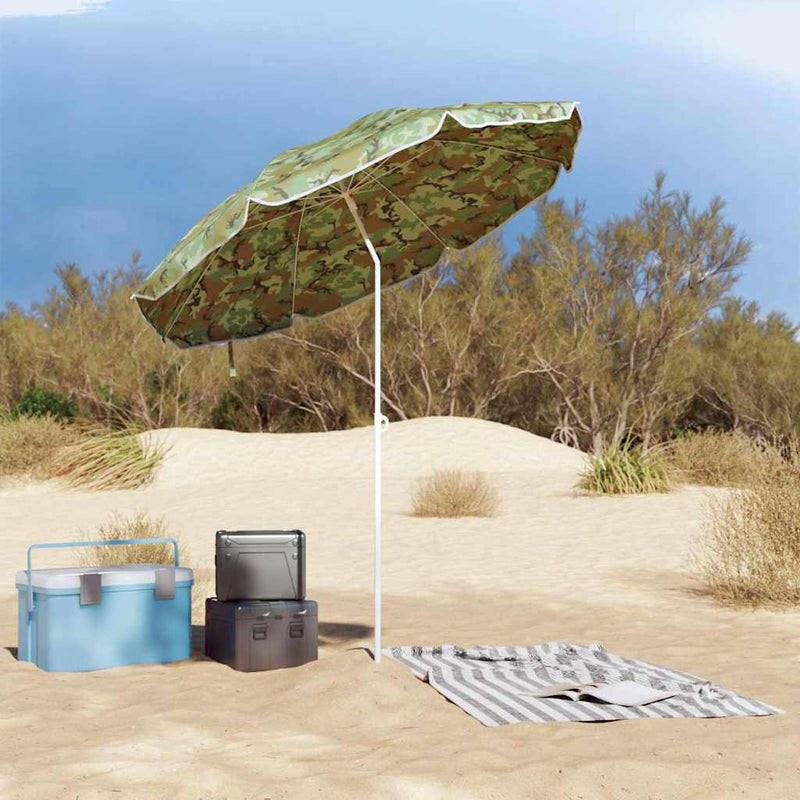 vidaXL Tengerparti napernyő Zöld 206 x 206 x 212 cm Poliészter és fém