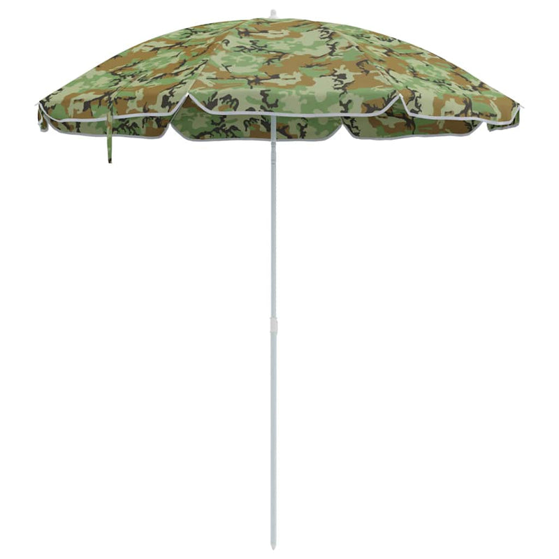 vidaXL Tengerparti napernyő Zöld 206 x 206 x 212 cm Poliészter és fém