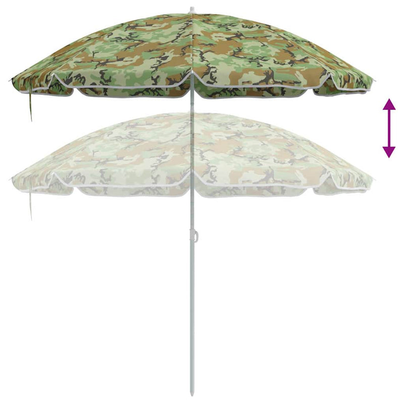 vidaXL Tengerparti napernyő Zöld 206 x 206 x 212 cm Poliészter és fém