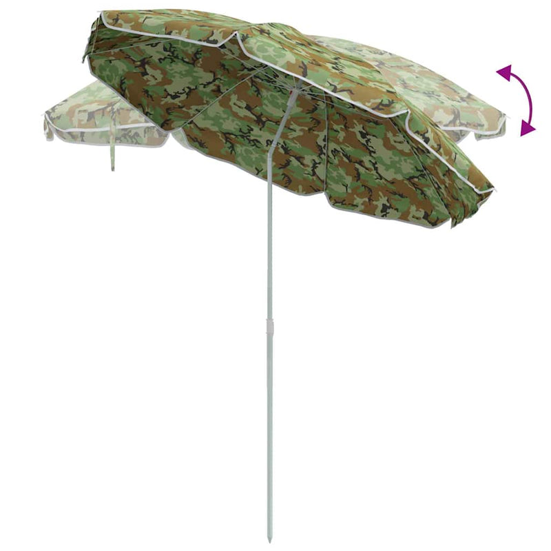 vidaXL Tengerparti napernyő Zöld 206 x 206 x 212 cm Poliészter és fém