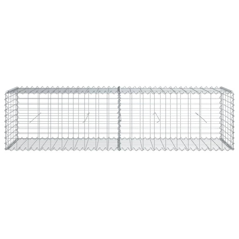 vidaXL horganyzott vas gabion kosár fedéllel 200 x 50 x 50 cm