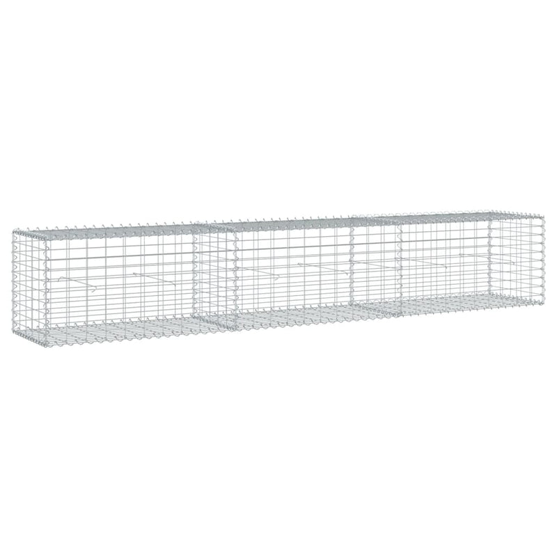 vidaXL horganyzott vas gabion kosár fedéllel 300 x 50 x 50 cm