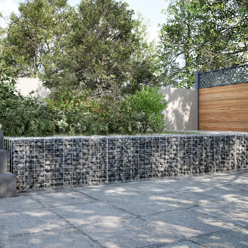 vidaXL horganyzott vas gabion kosár fedéllel 300 x 50 x 50 cm