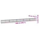 vidaXL horganyzott vas gabion kosár fedéllel 1000 x 50 x 50 cm