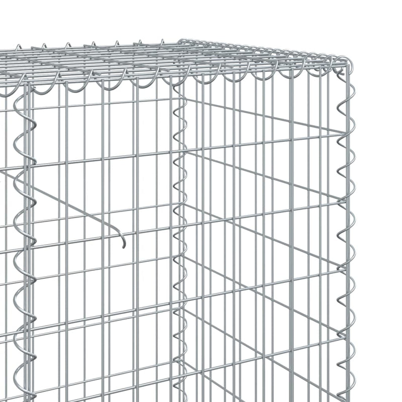 vidaXL horganyzott vas gabion kosár fedéllel 200 x 50 x 100 cm