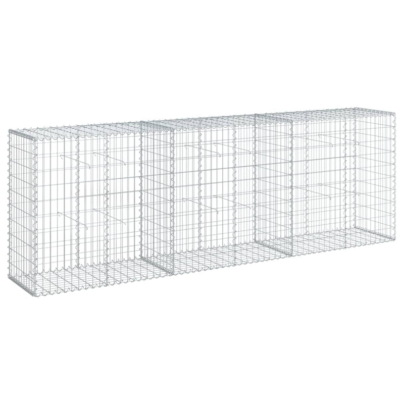 vidaXL horganyzott vas gabion kosár fedéllel 300 x 50 x 100 cm