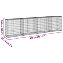 vidaXL horganyzott vas gabion kosár fedéllel 400 x 50 x 100 cm