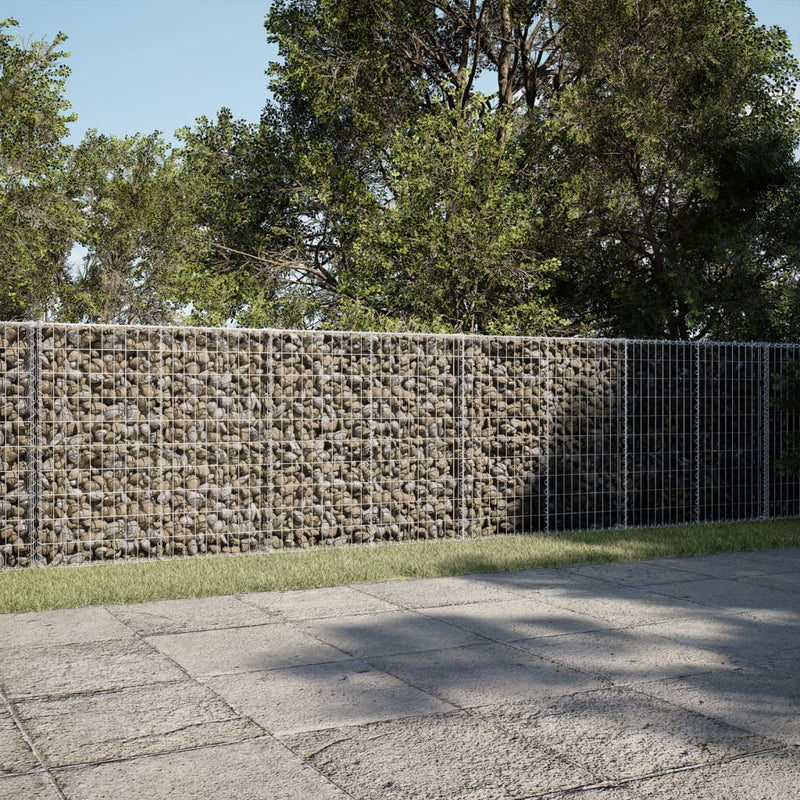 vidaXL horganyzott vas gabion kosár fedéllel 400 x 50 x 100 cm