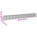 vidaXL horganyzott vas gabion kosár fedéllel 1200 x 50 x 100 cm