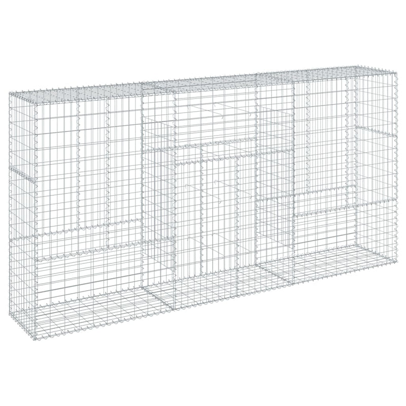 vidaXL horganyzott vas gabion kosár fedéllel 300 x 50 x 150 cm