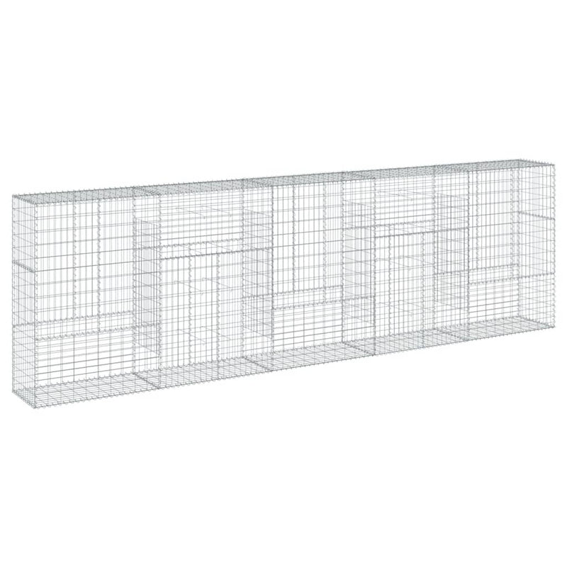 vidaXL horganyzott vas gabion kosár fedéllel 500 x 50 x 150 cm