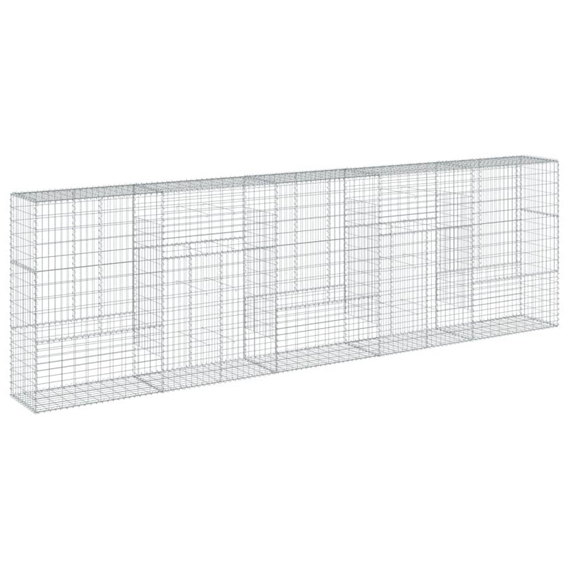 vidaXL horganyzott vas gabion kosár fedéllel 500 x 50 x 150 cm