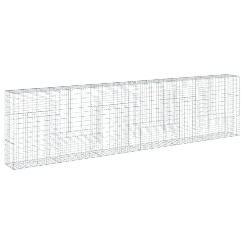 vidaXL horganyzott vas gabion kosár fedéllel 600 x 50 x 150 cm