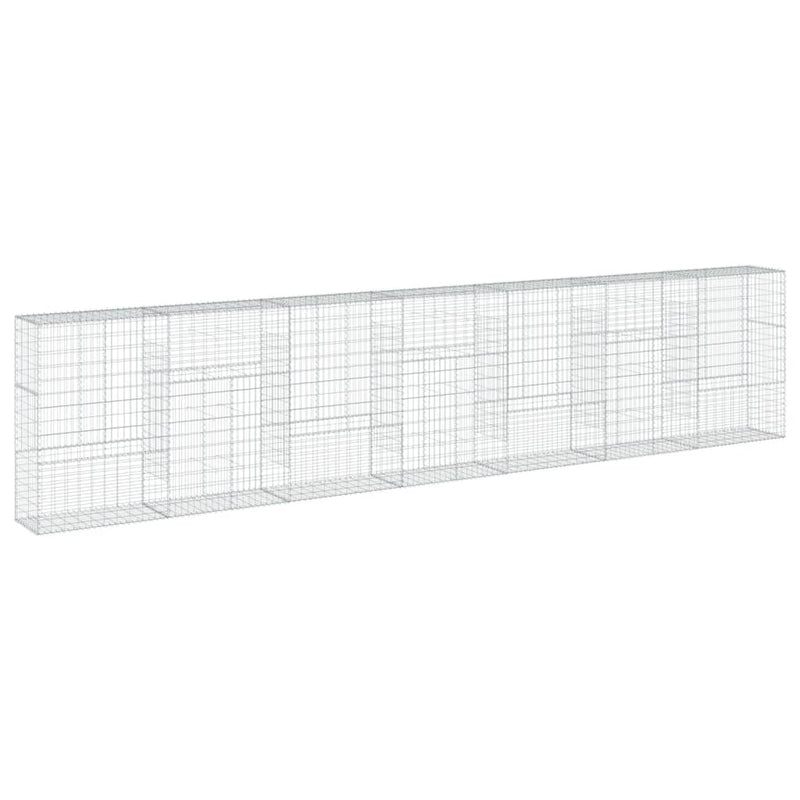 vidaXL horganyzott vas gabion kosár fedéllel 700 x 50 x 150 cm