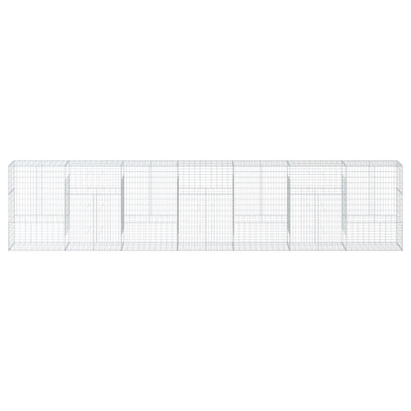 vidaXL horganyzott vas gabion kosár fedéllel 700 x 50 x 150 cm