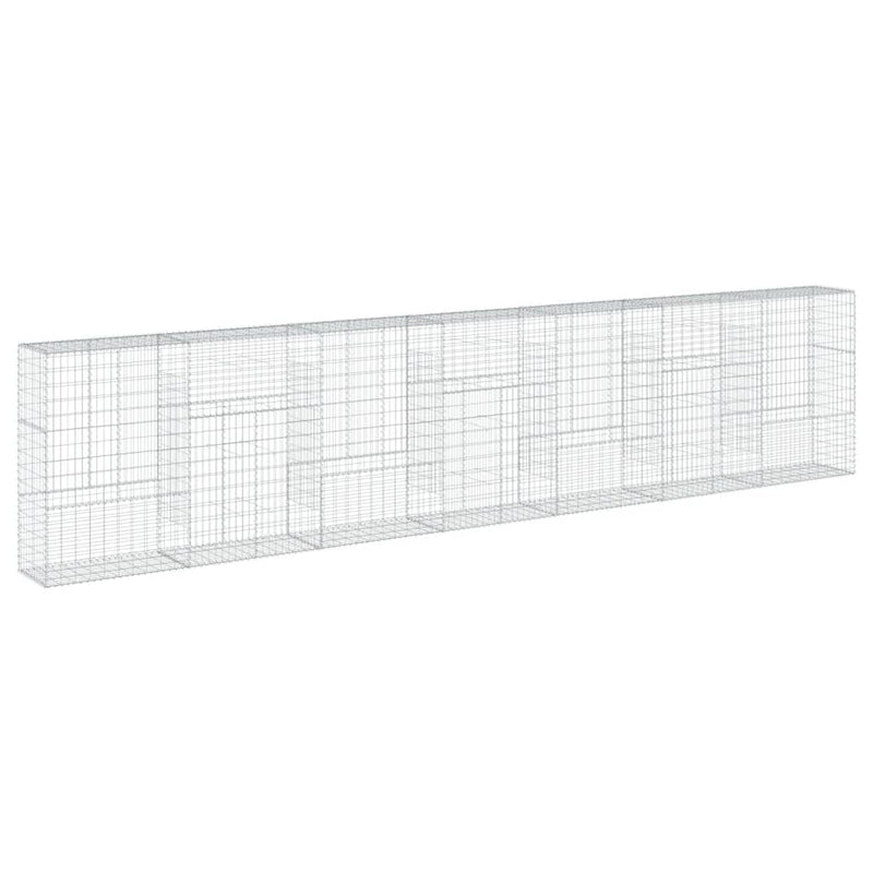 vidaXL horganyzott vas gabion kosár fedéllel 700 x 50 x 150 cm