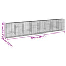 vidaXL horganyzott vas gabion kosár fedéllel 800 x 50 x 150 cm