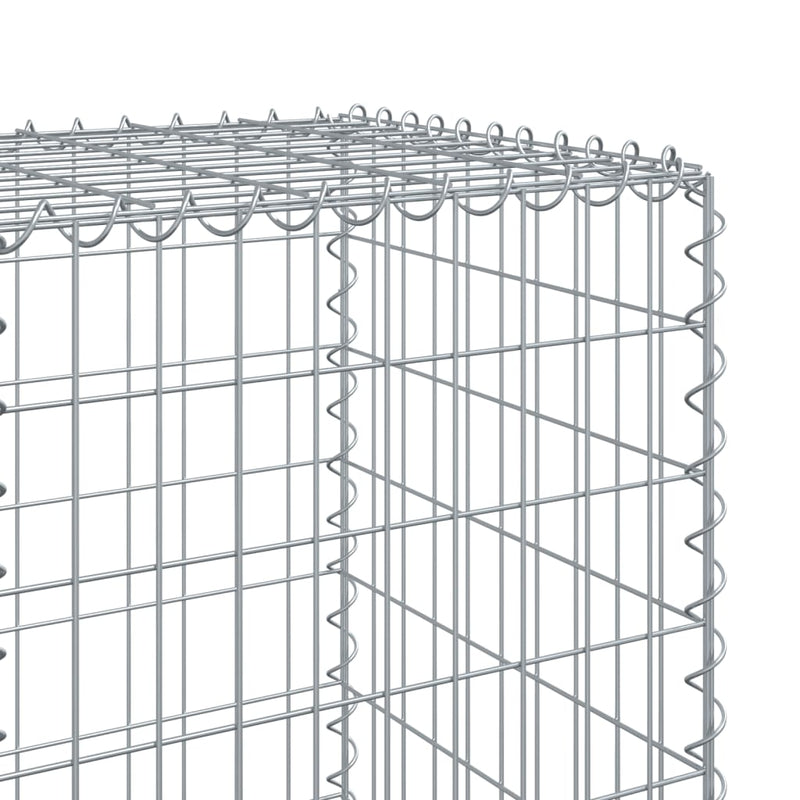 vidaXL horganyzott vas gabion kosár fedéllel 1000 x 50 x 150 cm