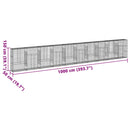 vidaXL horganyzott vas gabion kosár fedéllel 1000 x 50 x 150 cm