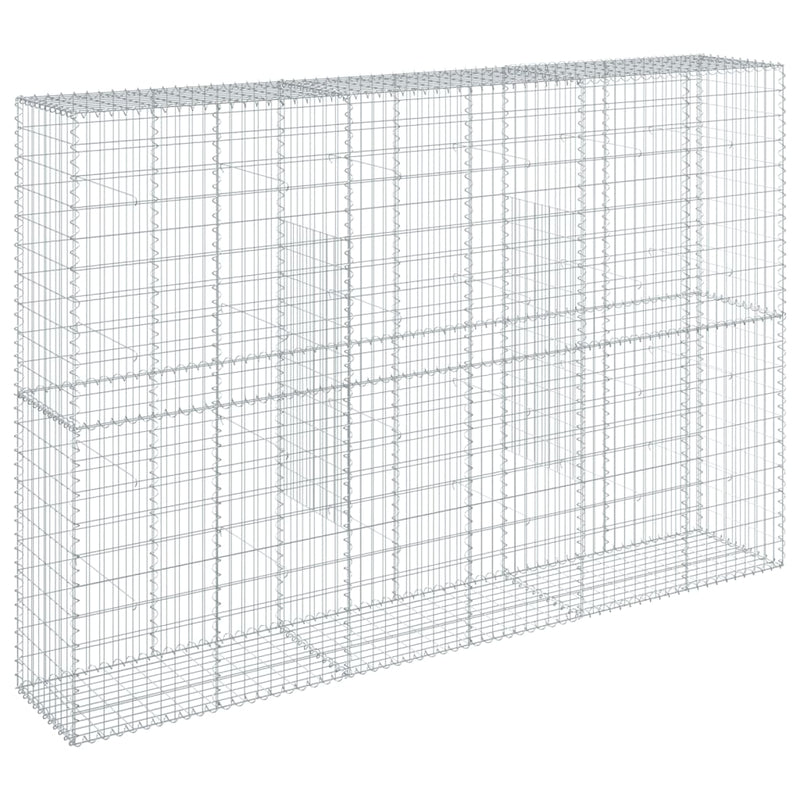 vidaXL horganyzott vas gabion kosár fedéllel 300 x 50 x 200 cm