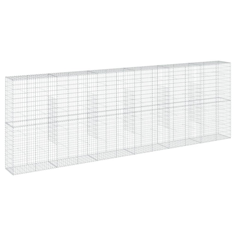 vidaXL horganyzott vas gabion kosár fedéllel 600 x 50 x 200 cm