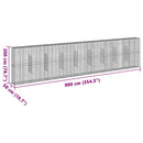 vidaXL horganyzott vas gabion kosár fedéllel 900 x 50 x 200 cm