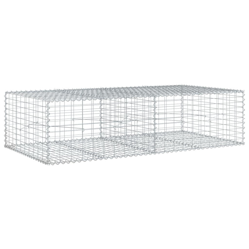 vidaXL horganyzott vas gabion kosár fedéllel 200 x 100 x 50 cm