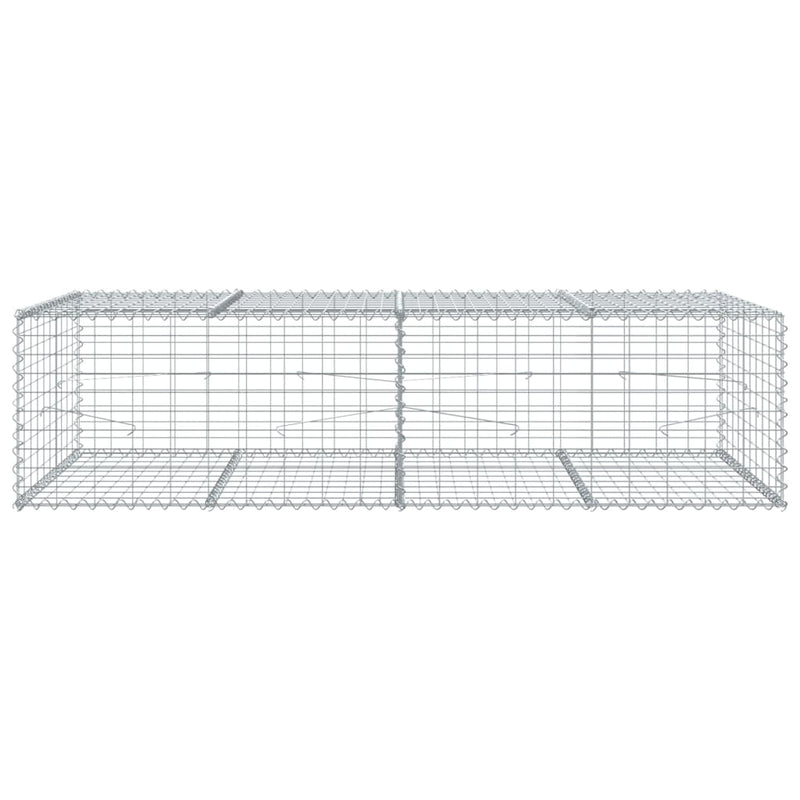 vidaXL horganyzott vas gabion kosár fedéllel 200 x 100 x 50 cm